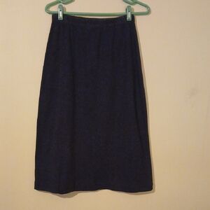 Vintage L.L. Bean Classic Dark Blue Midi Skirt Size SP